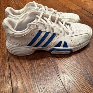 adidas White and Blue Women's Tennis Sneakers